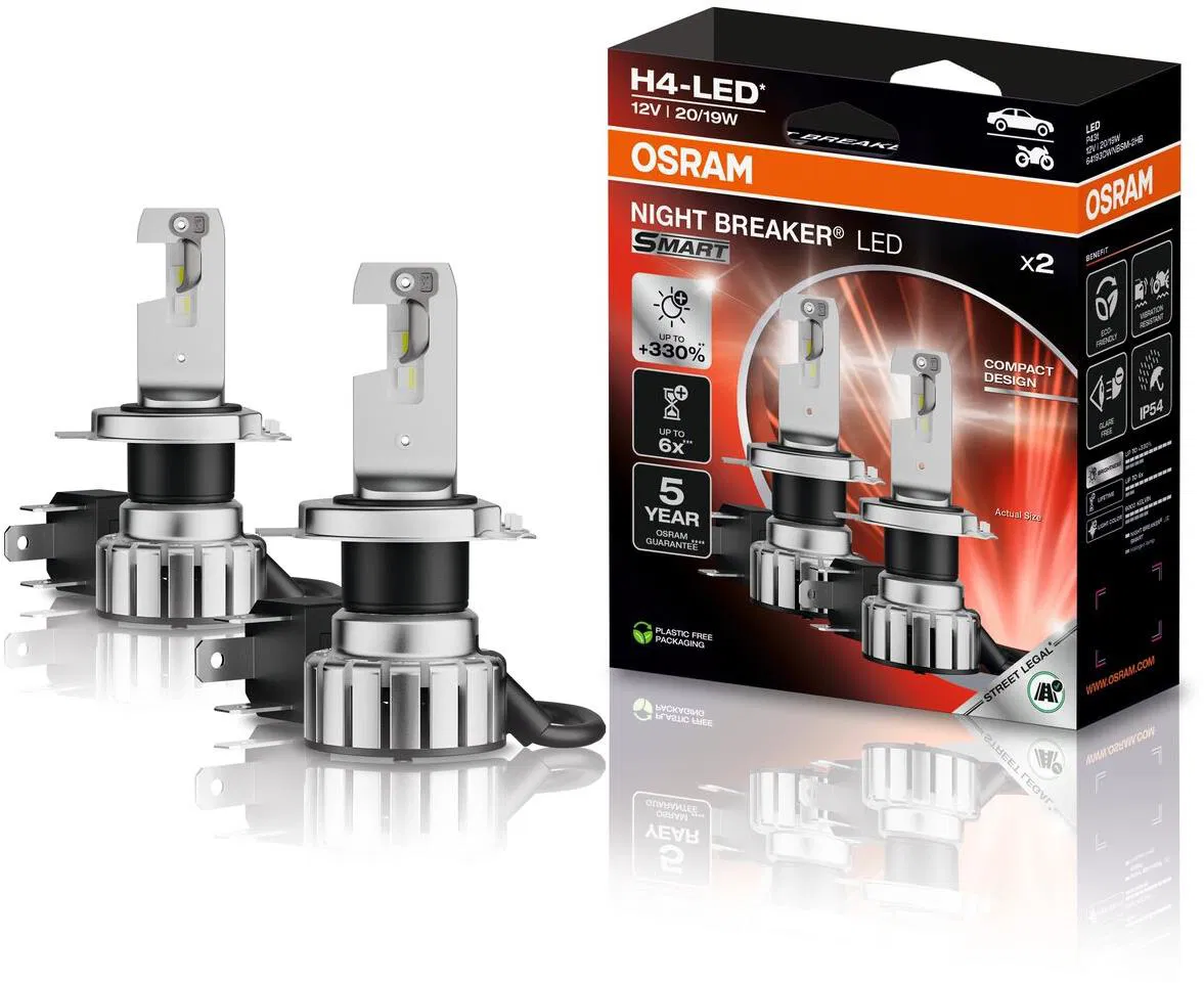 H4 led izzó Osram Night Breaker LED SMART H4, +330% 2db/csomag